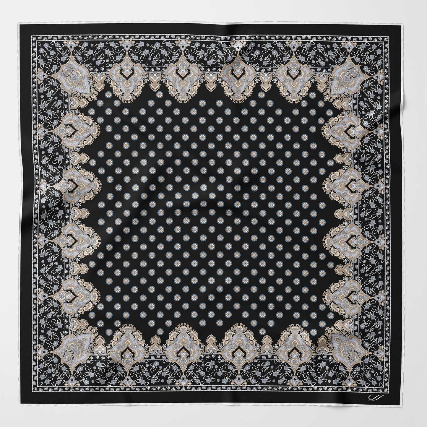 Filippo - Hand Rolled Silk Neckerchief - Black