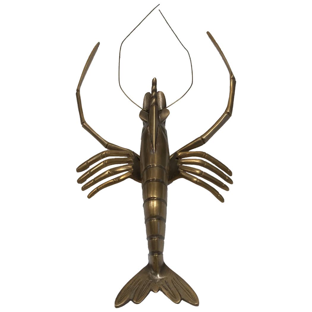 Antiqued Brass Lobster Paperweight/Wall Décor