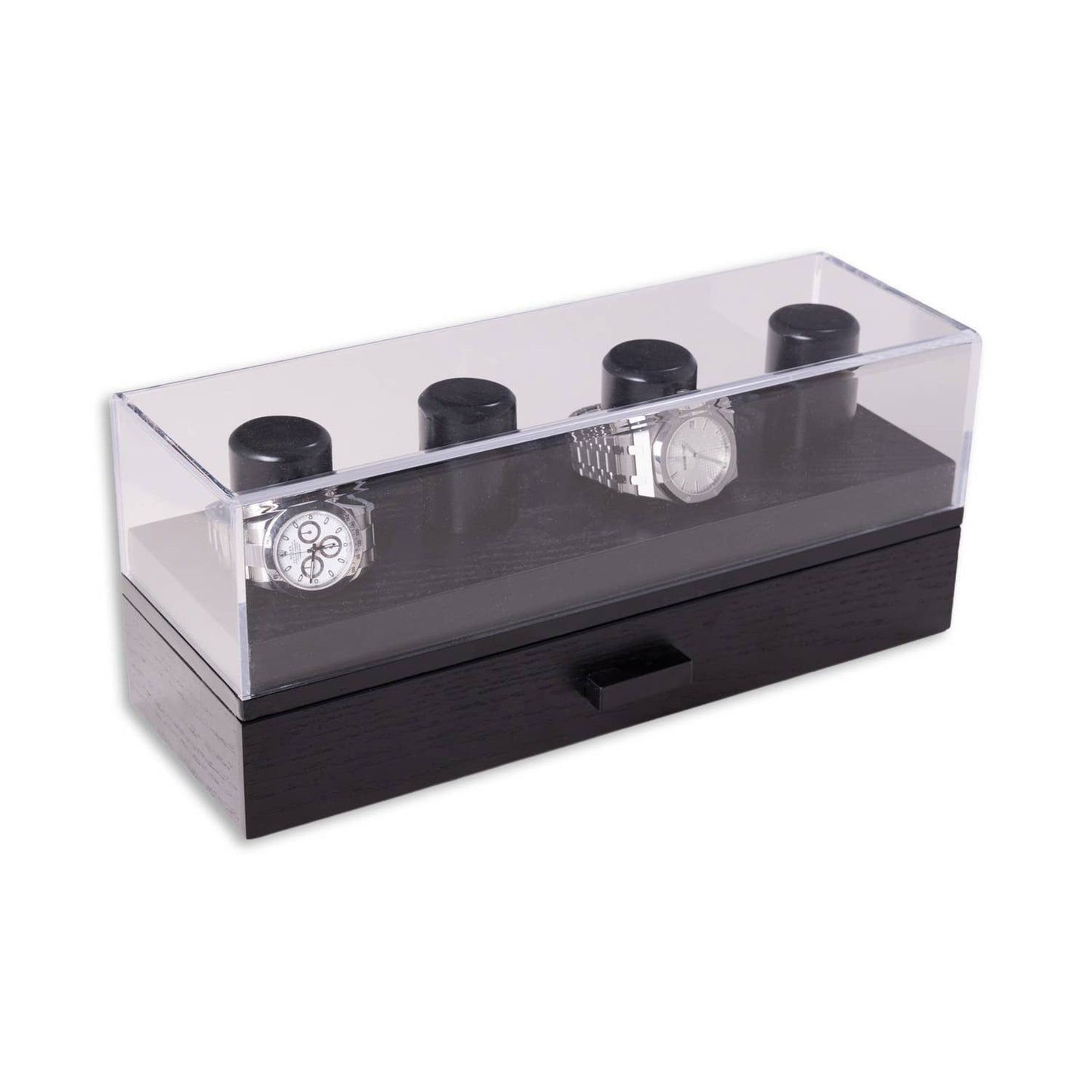 Bey-Berk 4 Watch Display with Jewelry Storage
