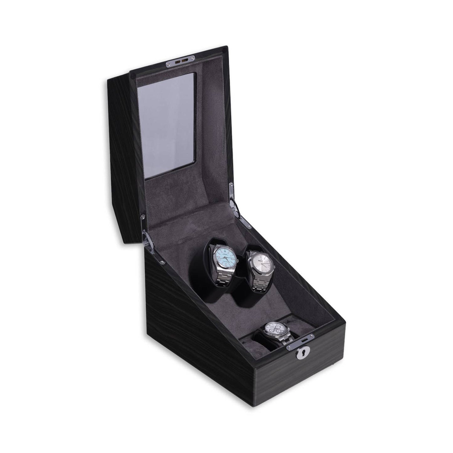 Bey-Berk Two Watch Winder with Storage