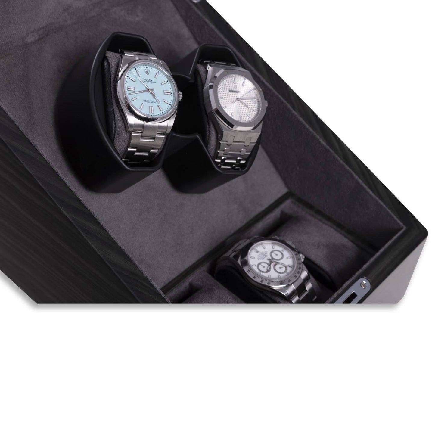 Bey-Berk Two Watch Winder with Storage