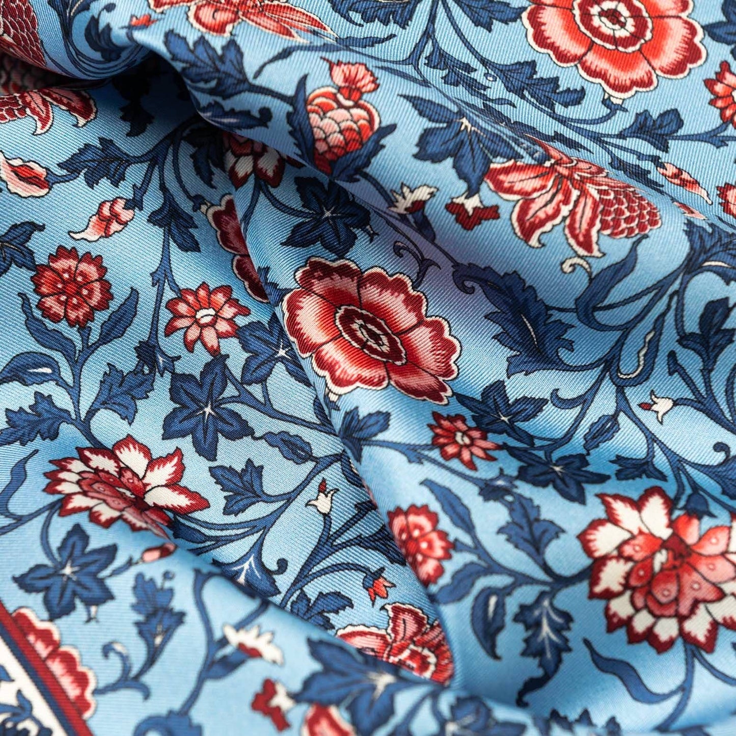 Ibiza - Silk Pocket Square - Blue & Pink