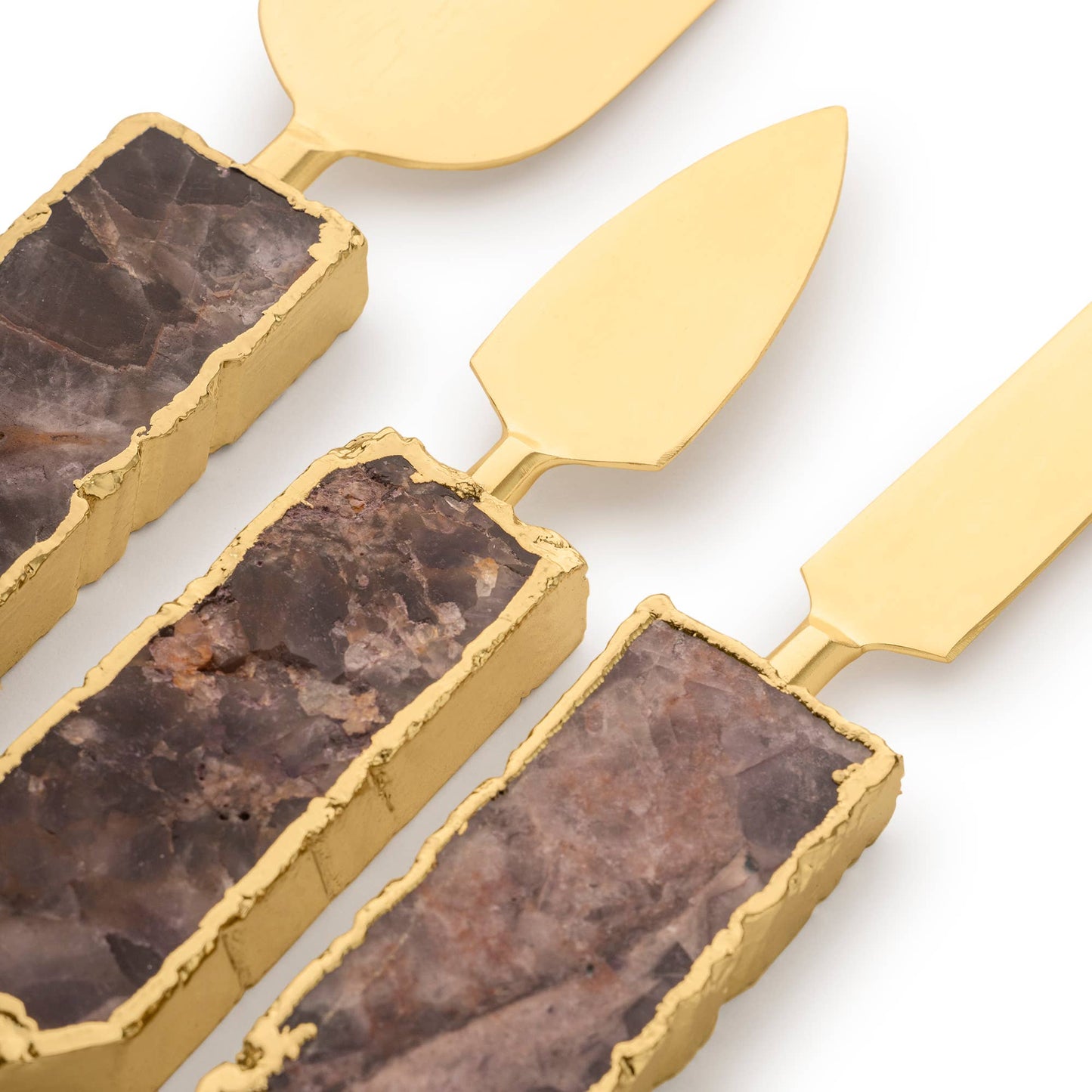 Gauri Kohli - Amethyst Cheese Knives, Set of 3