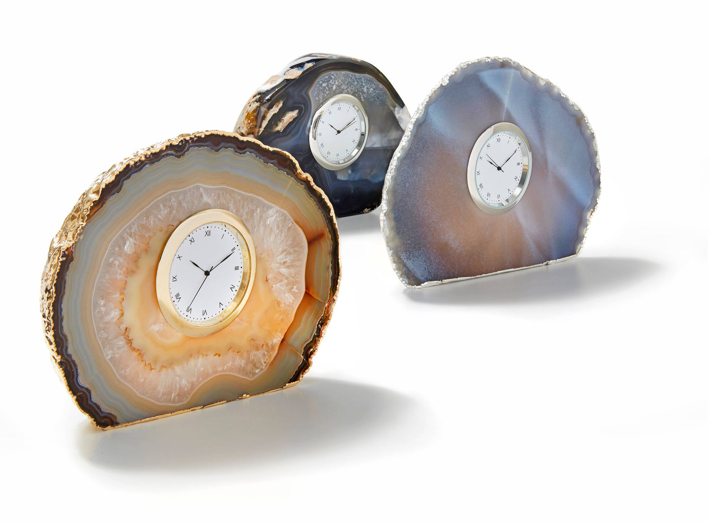 ANNA New York - Tempo Clock, Agate & Silver