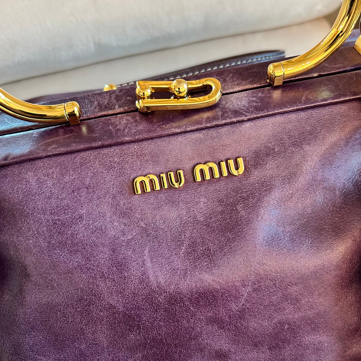 Pre-Loved Miu Miu Frame Leather Satchel Bag