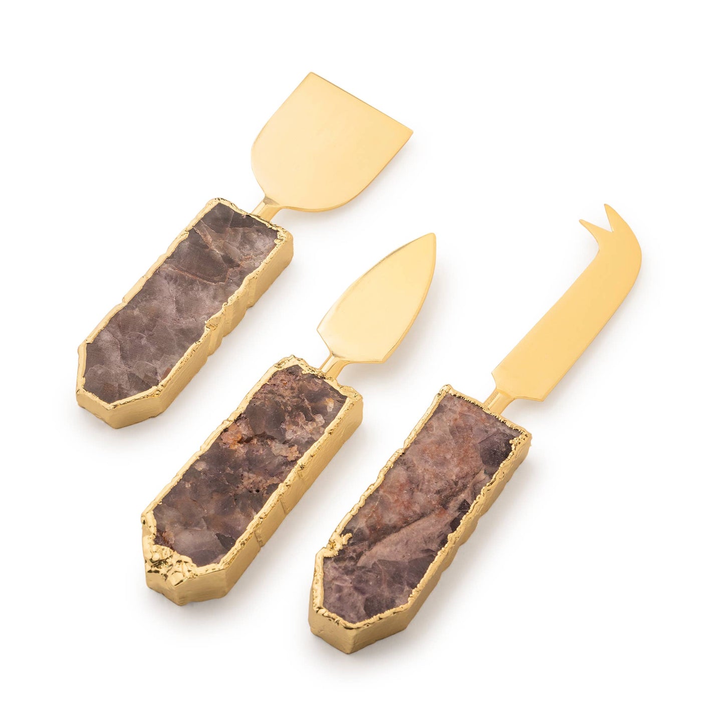 Gauri Kohli - Amethyst Cheese Knives, Set of 3