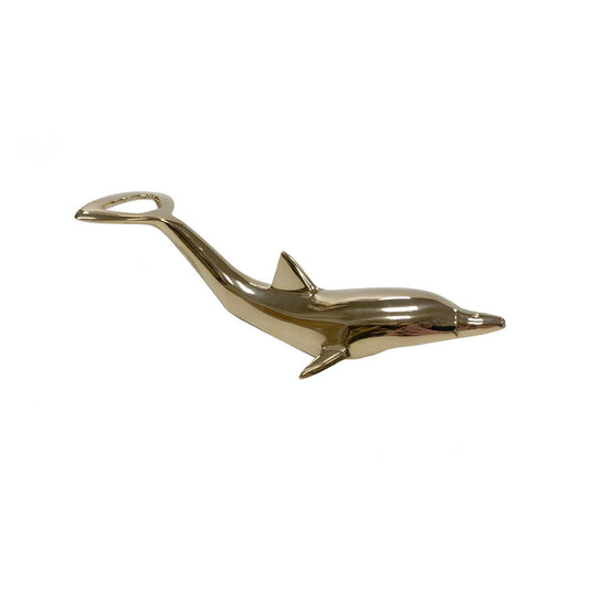 6-1/2" Solid Brass Dolphin Bottle Opener and Barware