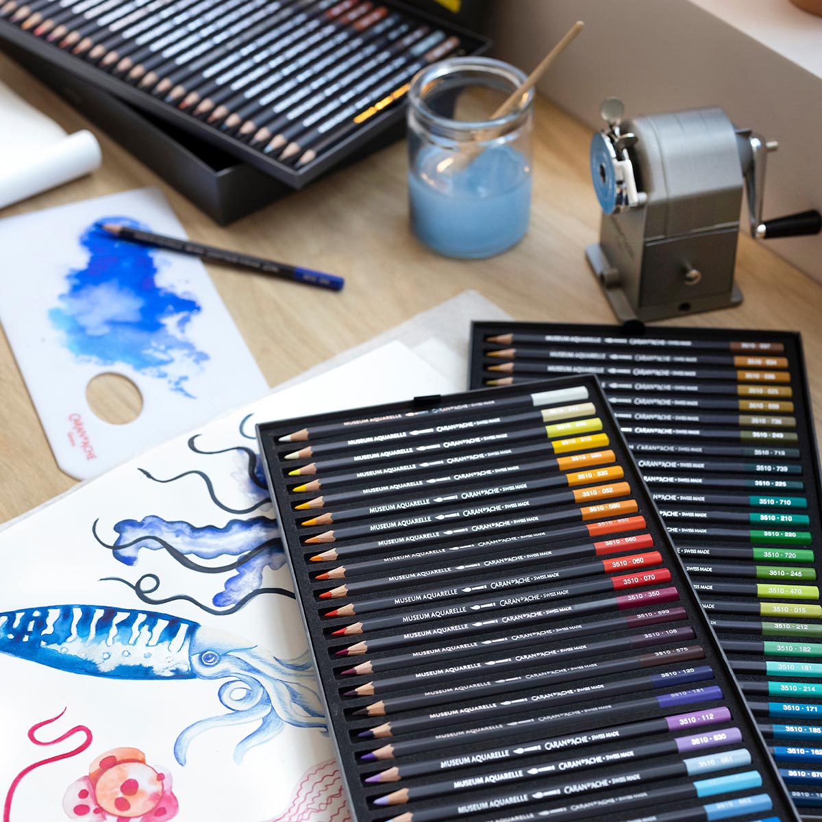 Caran d'Ache Wooden Box of 76 Colours MUSEUM Aquarelle