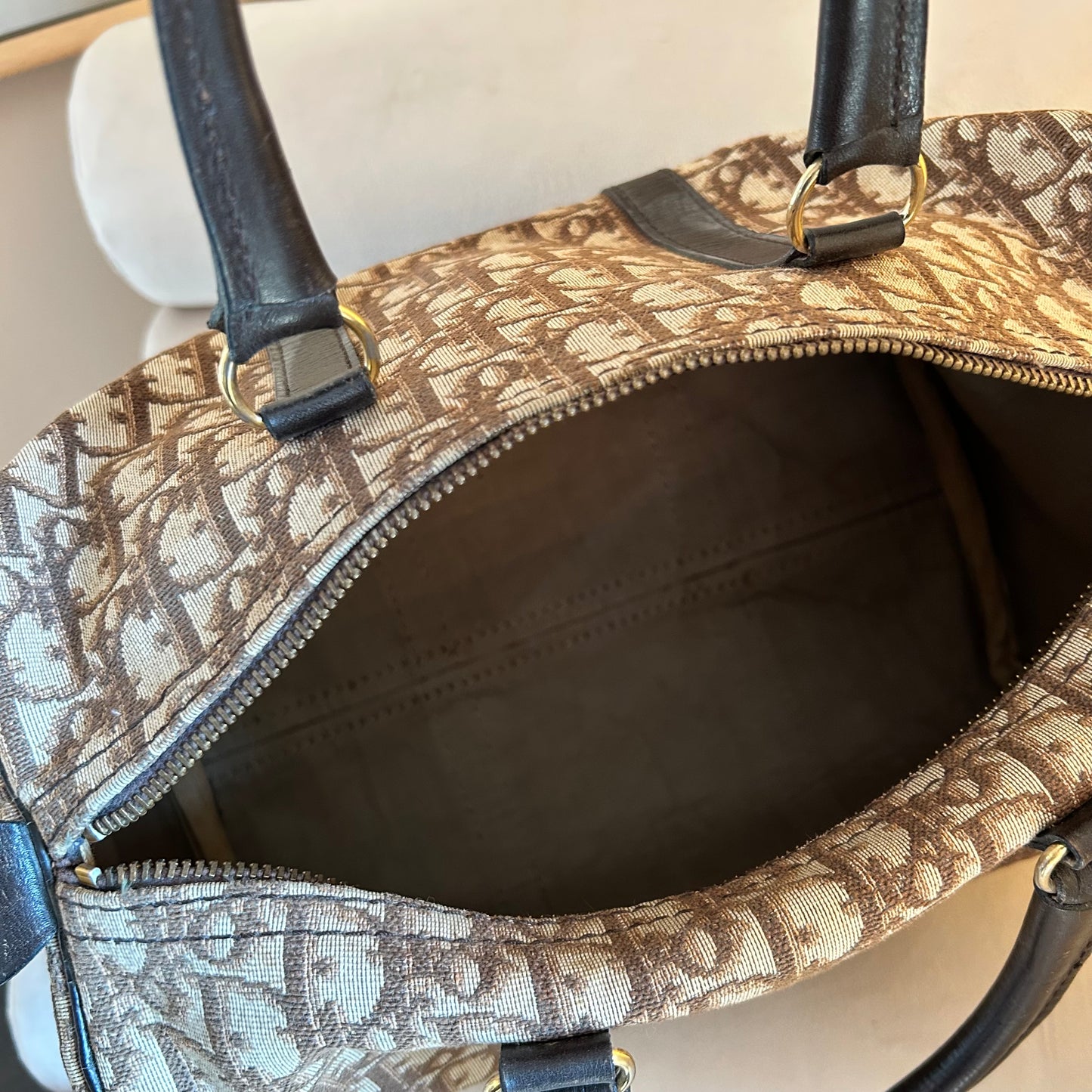 Pre-Loved Dior Brown Monogram Boston Bag