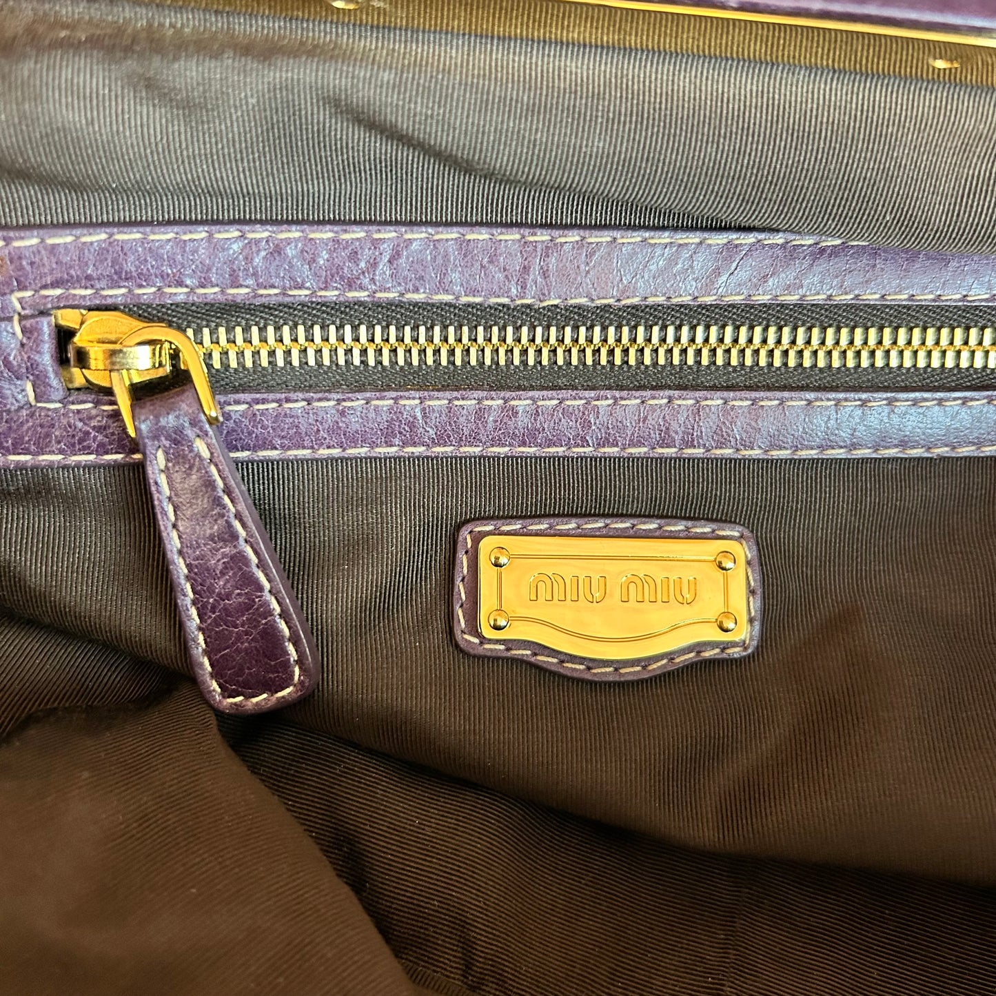 Pre-Loved Miu Miu Frame Leather Satchel Bag