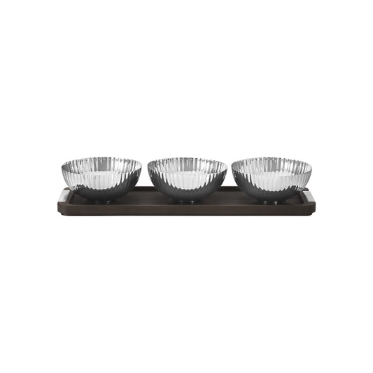 Georg Jensen Bernadotte Triple Bowl Set with Tray