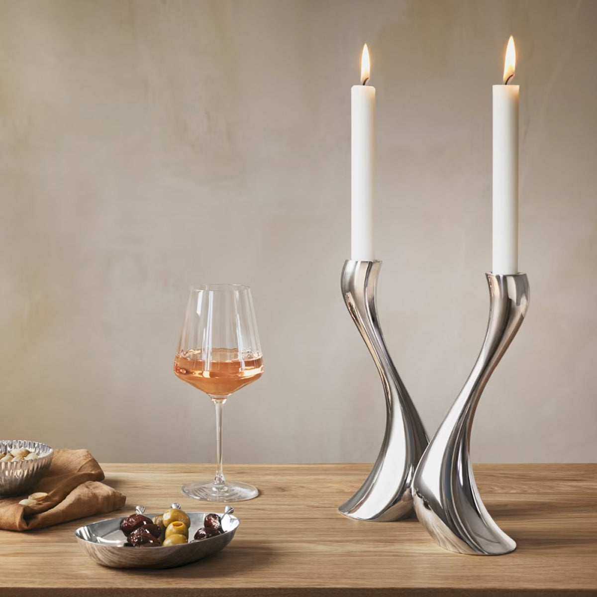 Georg Jensen Cobra Candleholder - Medium Set of 2