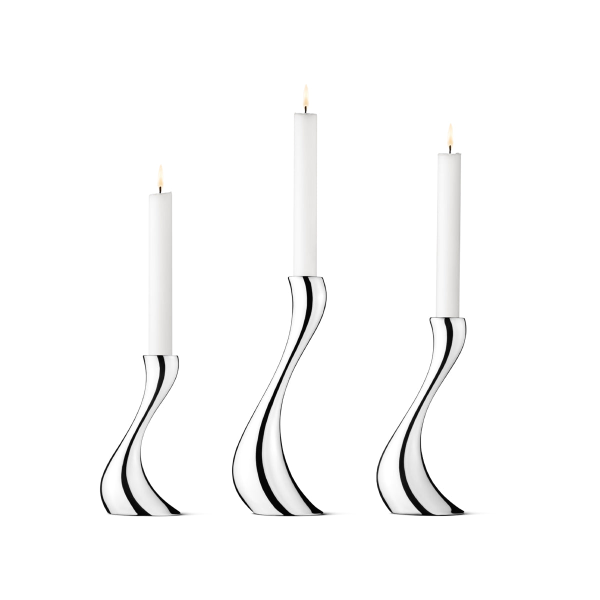 Georg Jensen Cobra Candleholder - Small, Medium, Large - Set of 3