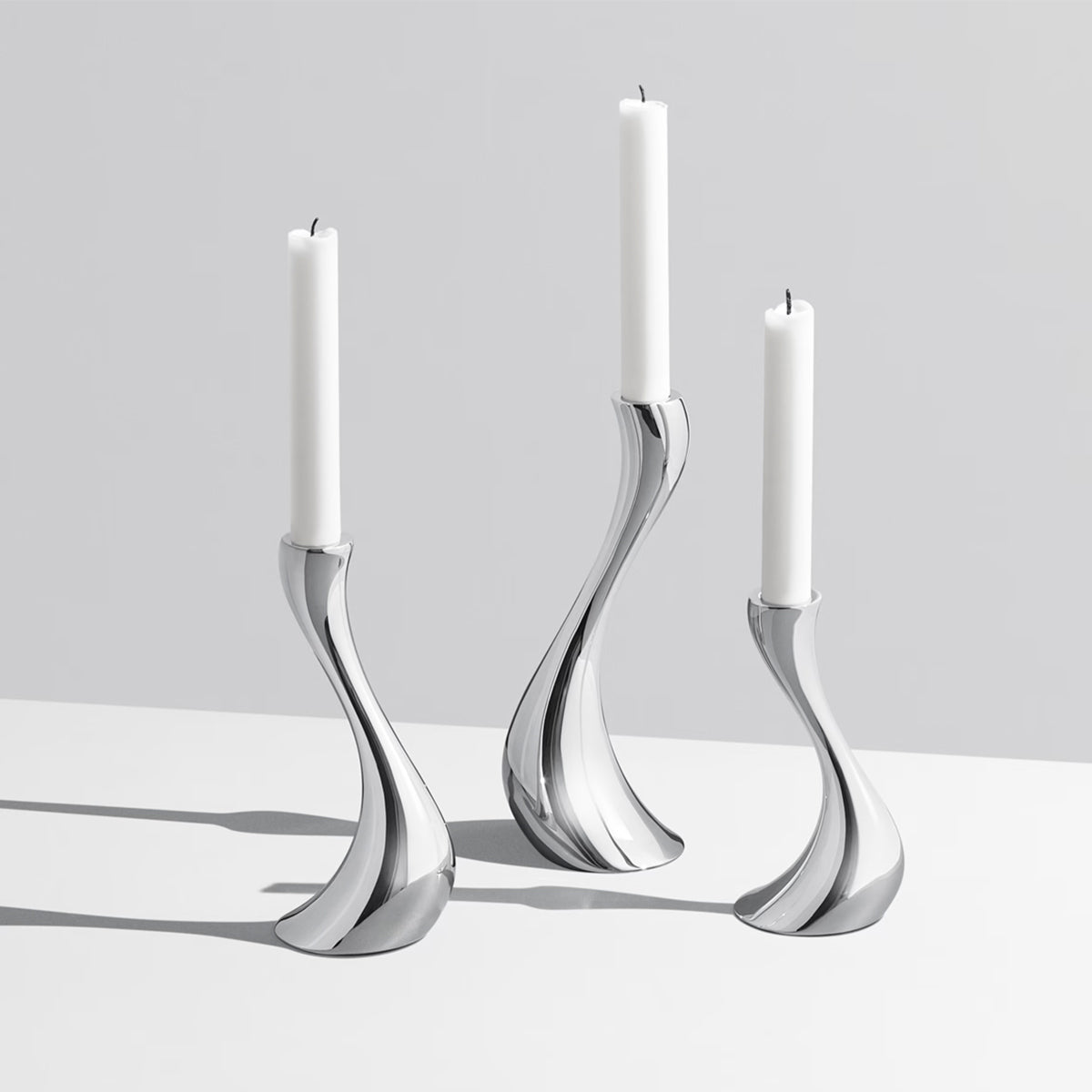 Georg Jensen Cobra Candleholder - Small, Medium, Large - Set of 3