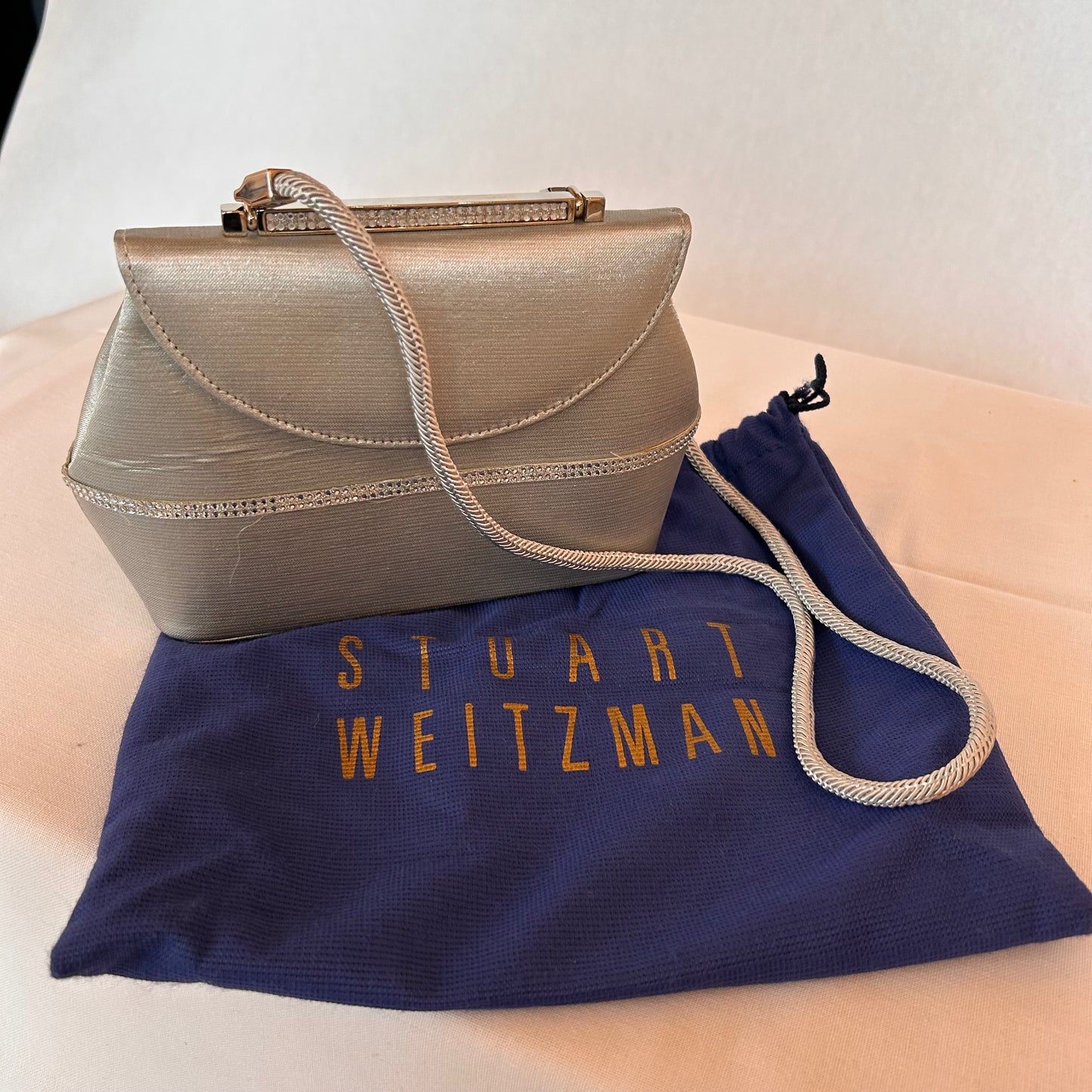 Pre-Loved Stuart Weitzman Silver Evening Bag
