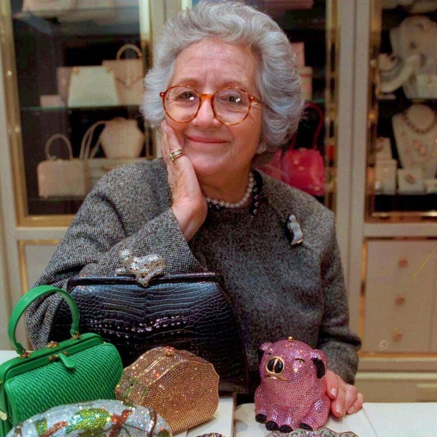 Judith Leiber Pink Pig Minaudière Evening Bag