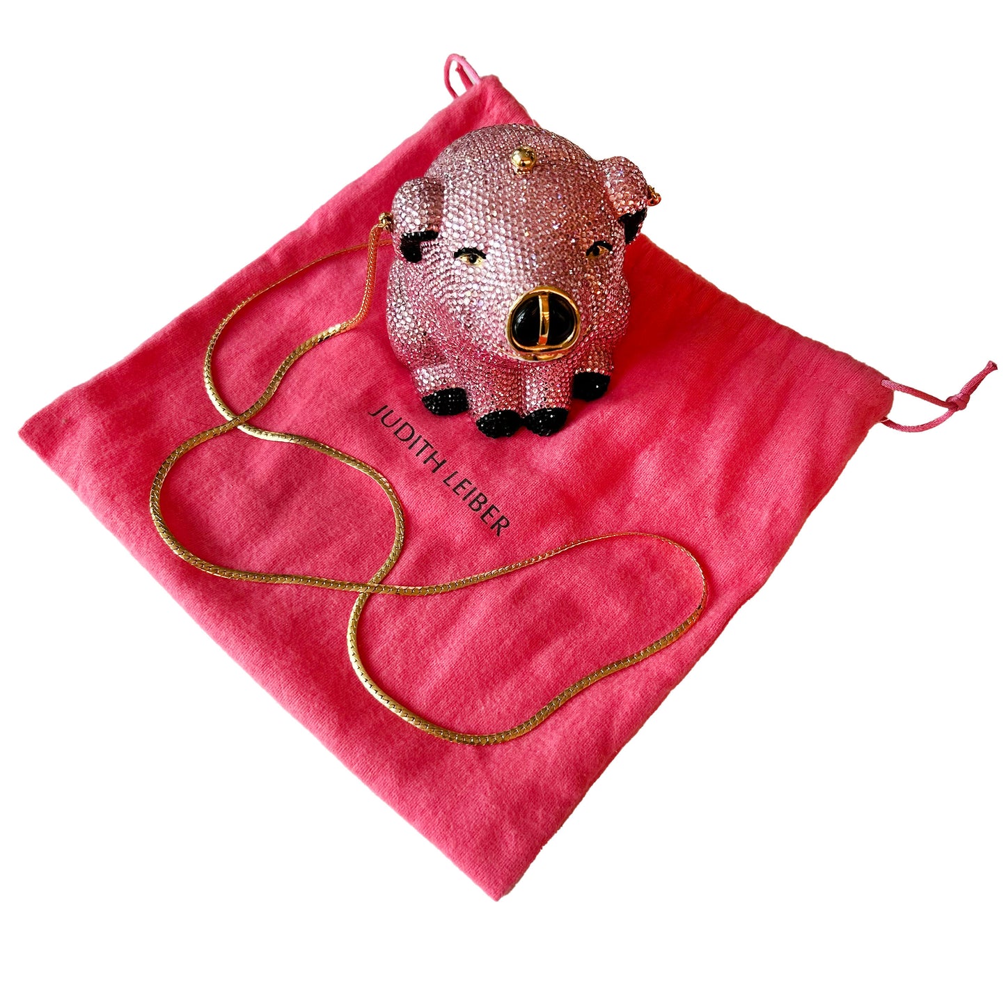 Judith Leiber Pink Pig Minaudière Evening Bag