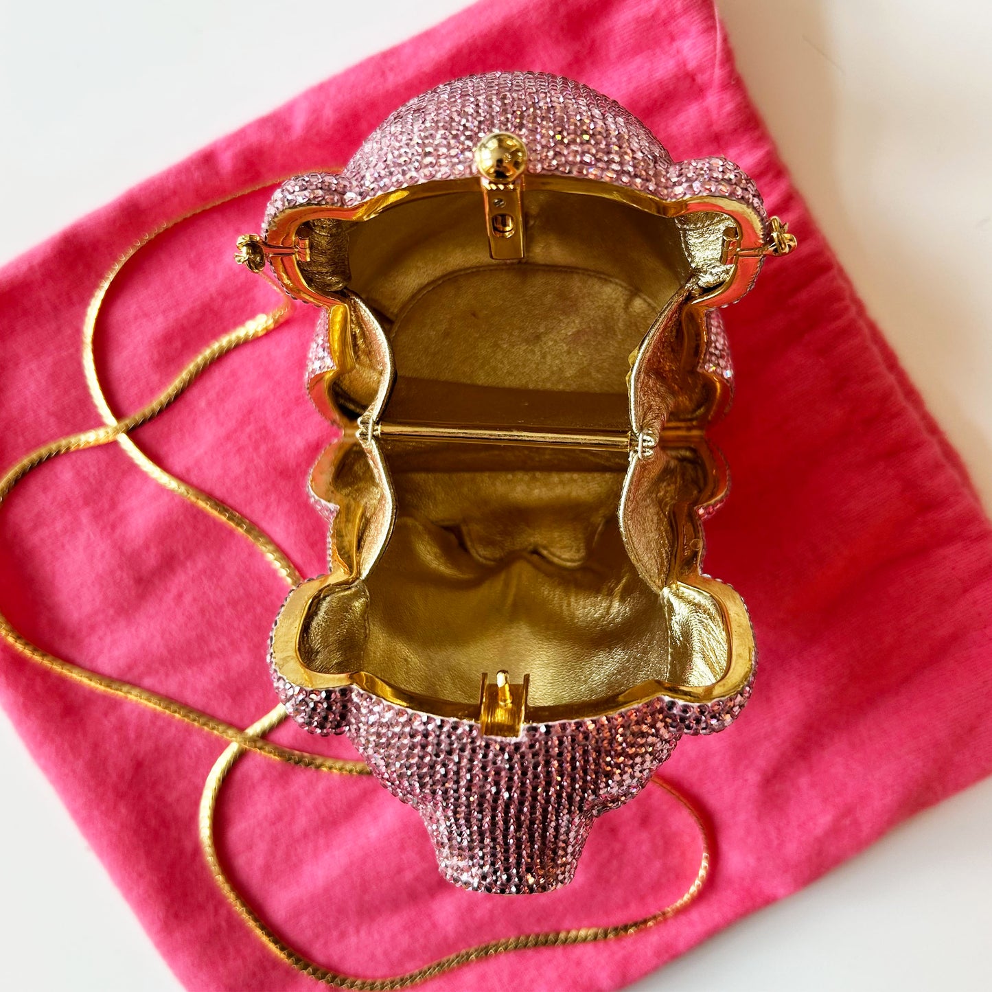 Judith Leiber Pink Pig Minaudière Evening Bag