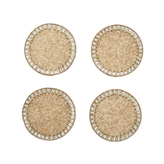 Kim Seybert Gold Bevel Coasters - Set of 4