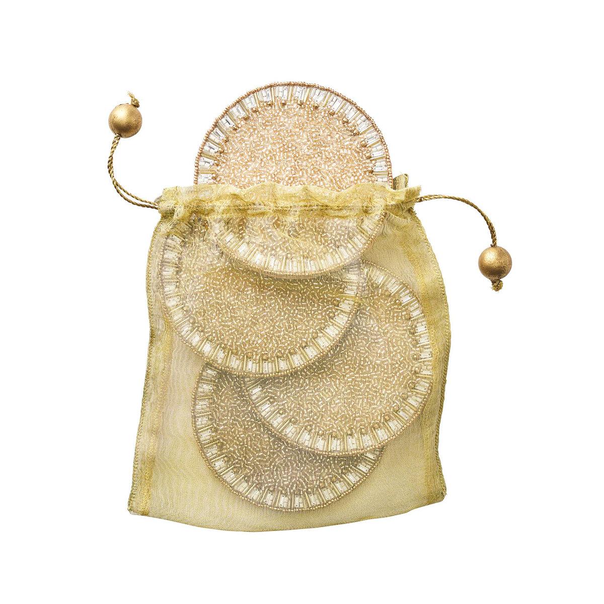 Kim Seybert Gold Bevel Coasters - Set of 4