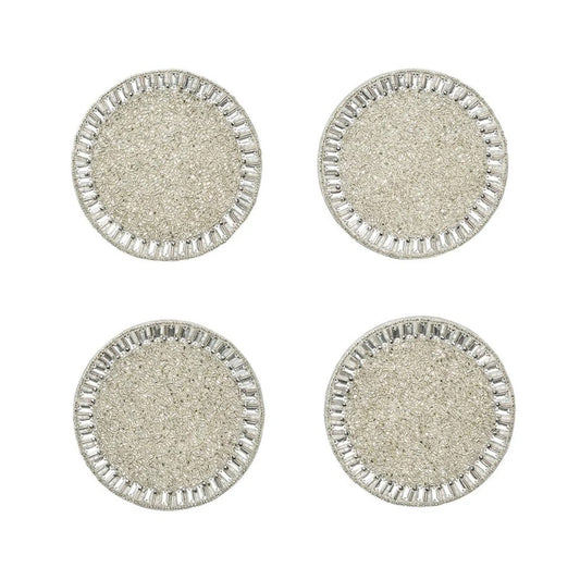 Kim Seybert Silver Bevel Coasters - Set of 4