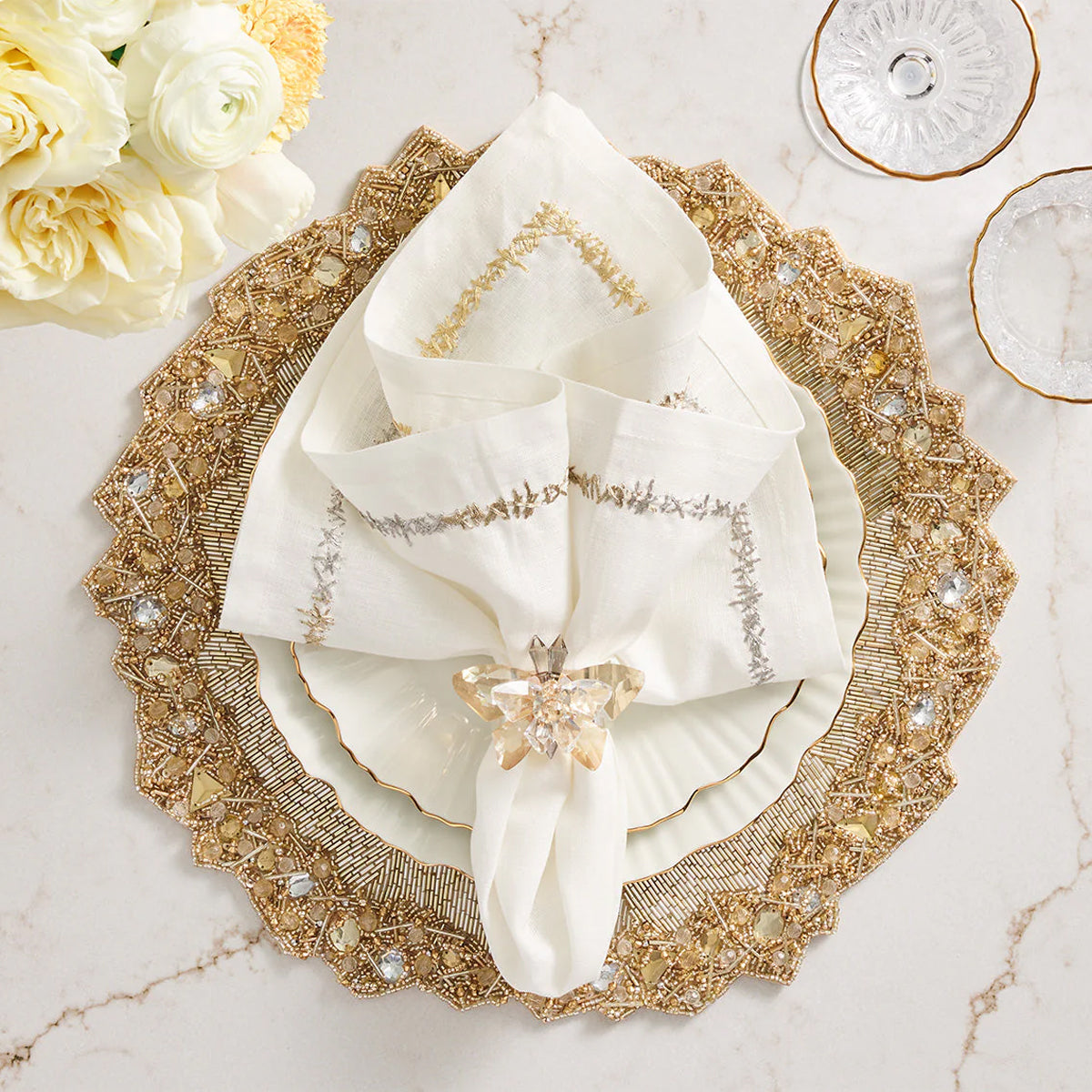 Kim Seybert Glasswing Napkin Ring - Set of 4