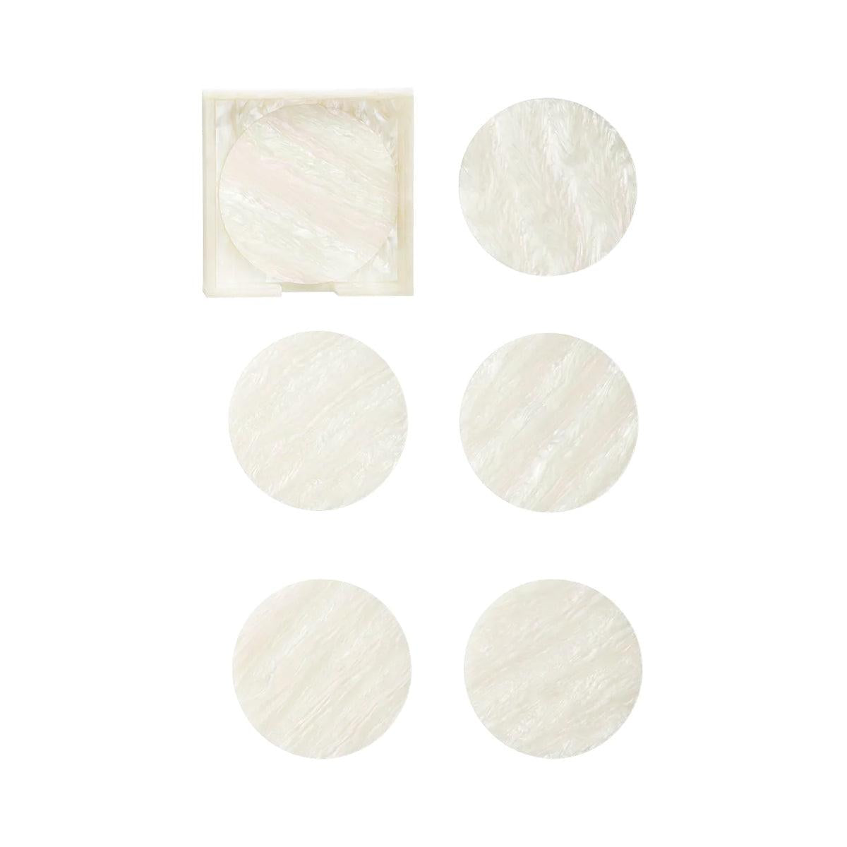 Kim Seybert Mirage Coasters - Set of 6 with Caddy