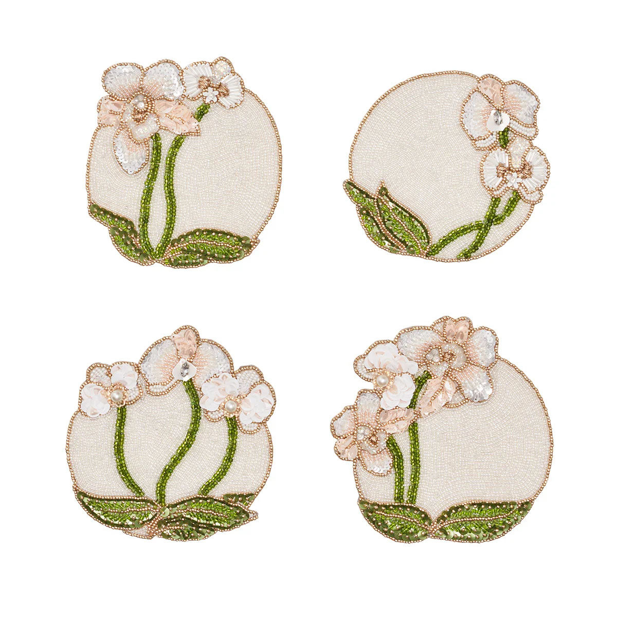 Kim Seybert Orchid Coasters - Set of 4