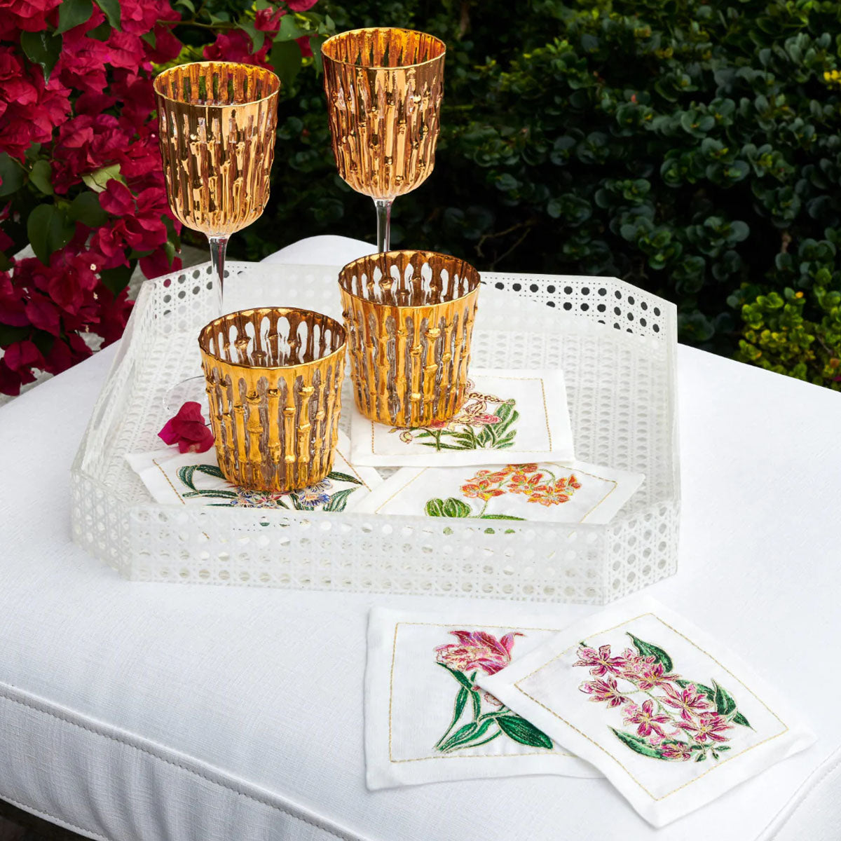 Kim Seybert Orchid Cocktail Napkin - Set of 6
