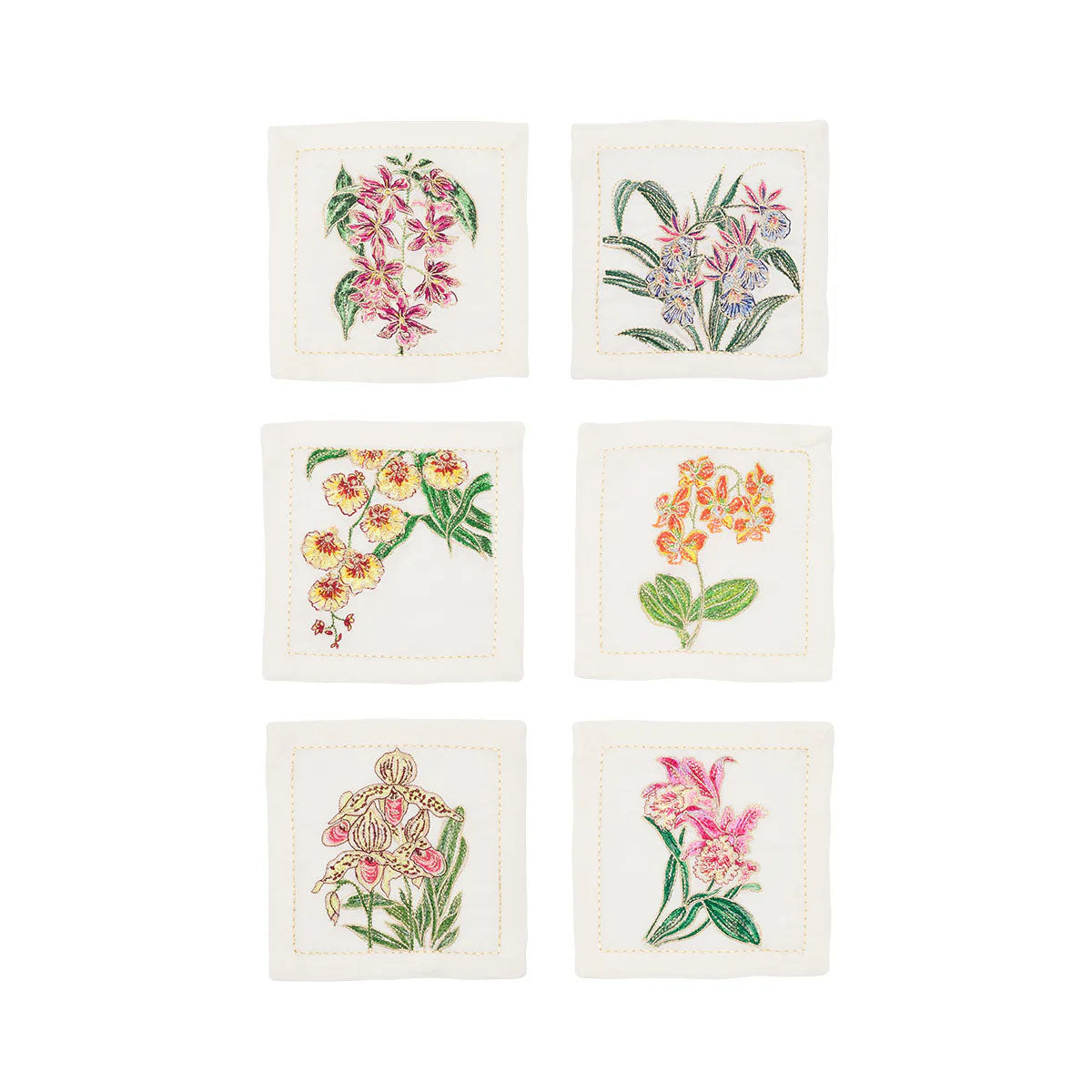 Kim Seybert Orchid Cocktail Napkin - Set of 6