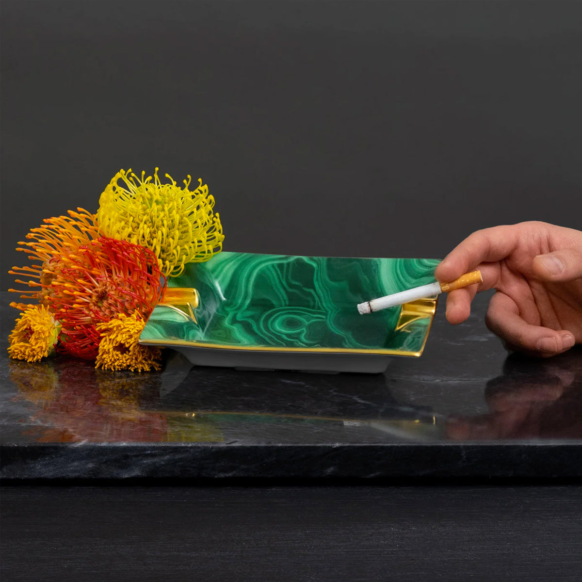 L'Objet Malachite Ashtray