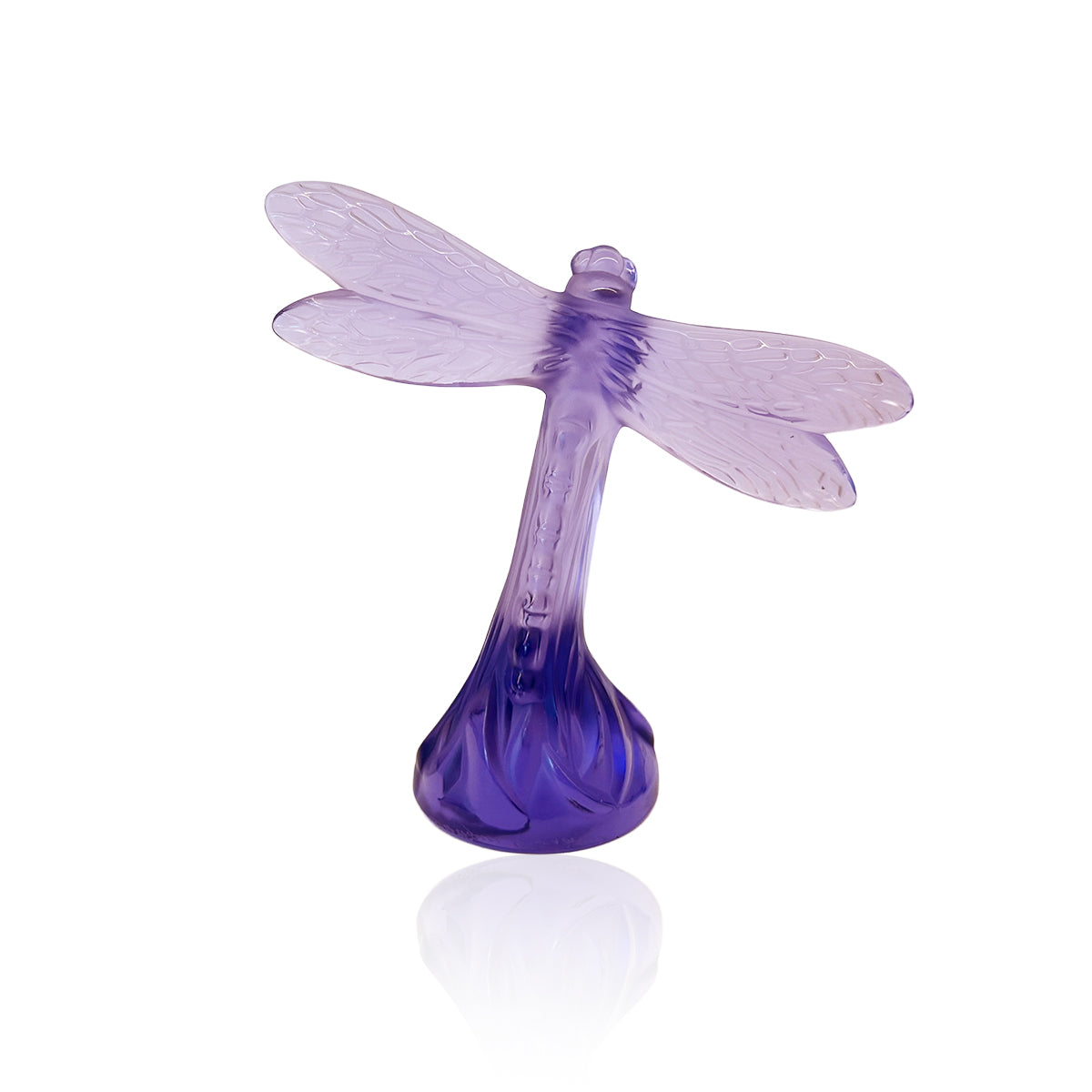 Lalique Purple Dragonfly Figure