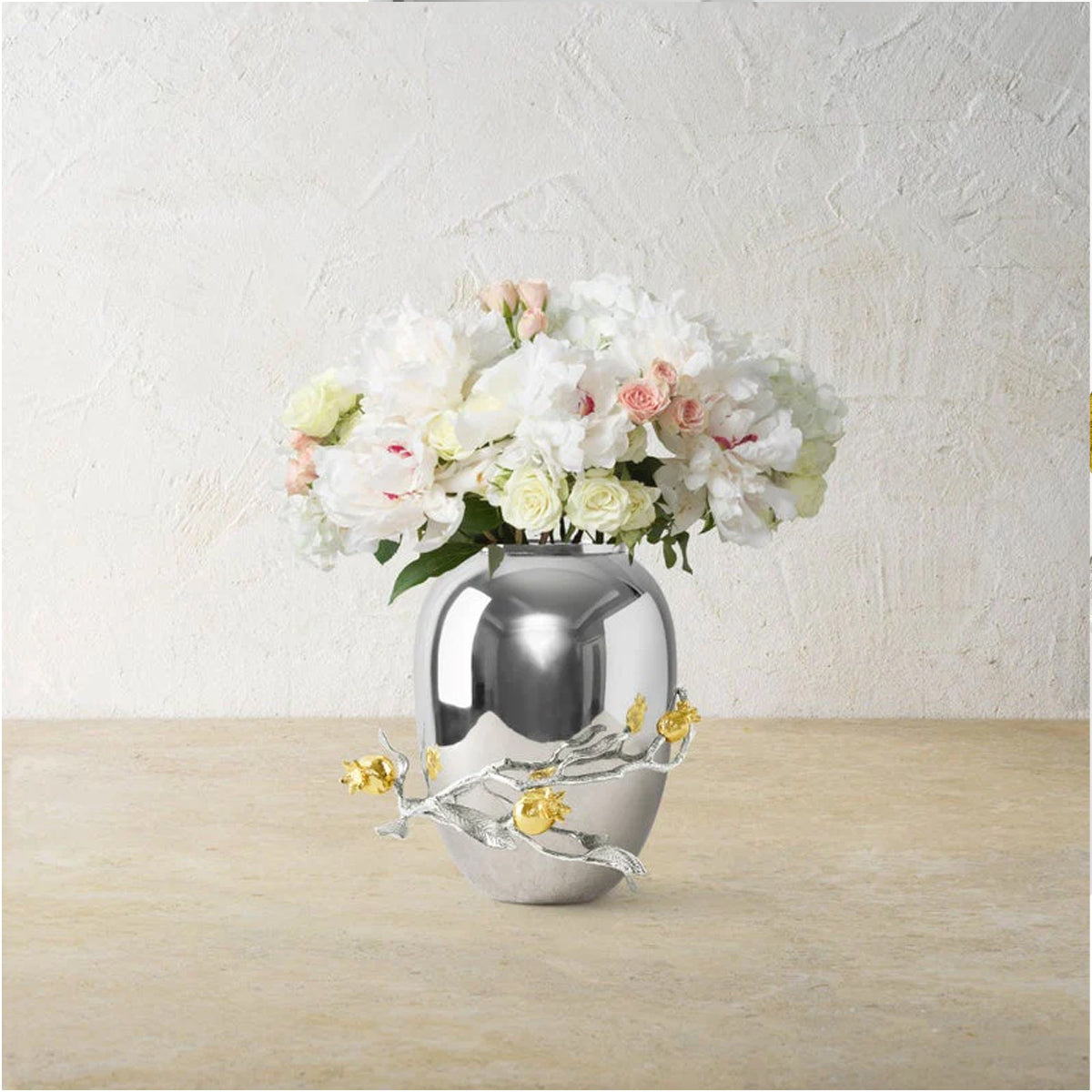 Michael Aram Pomegranate Silver & Gold Vase - Medium