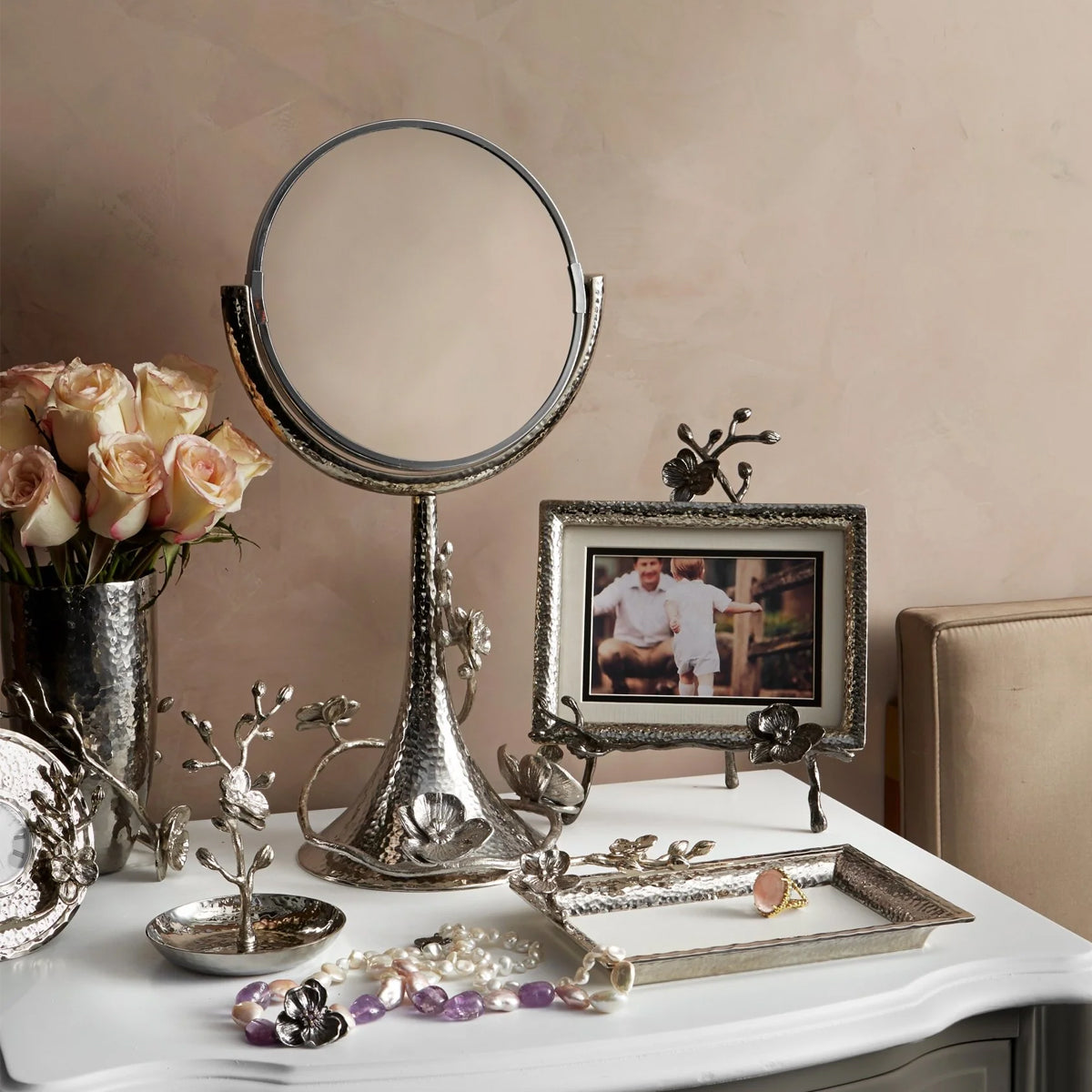 Michael Aram White Orchid Vanity Mirror