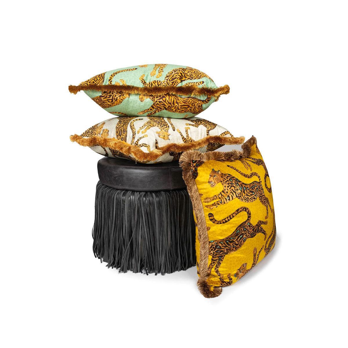 Ardmore Design - Cheetah Kings Velvet with Fringe Pillow