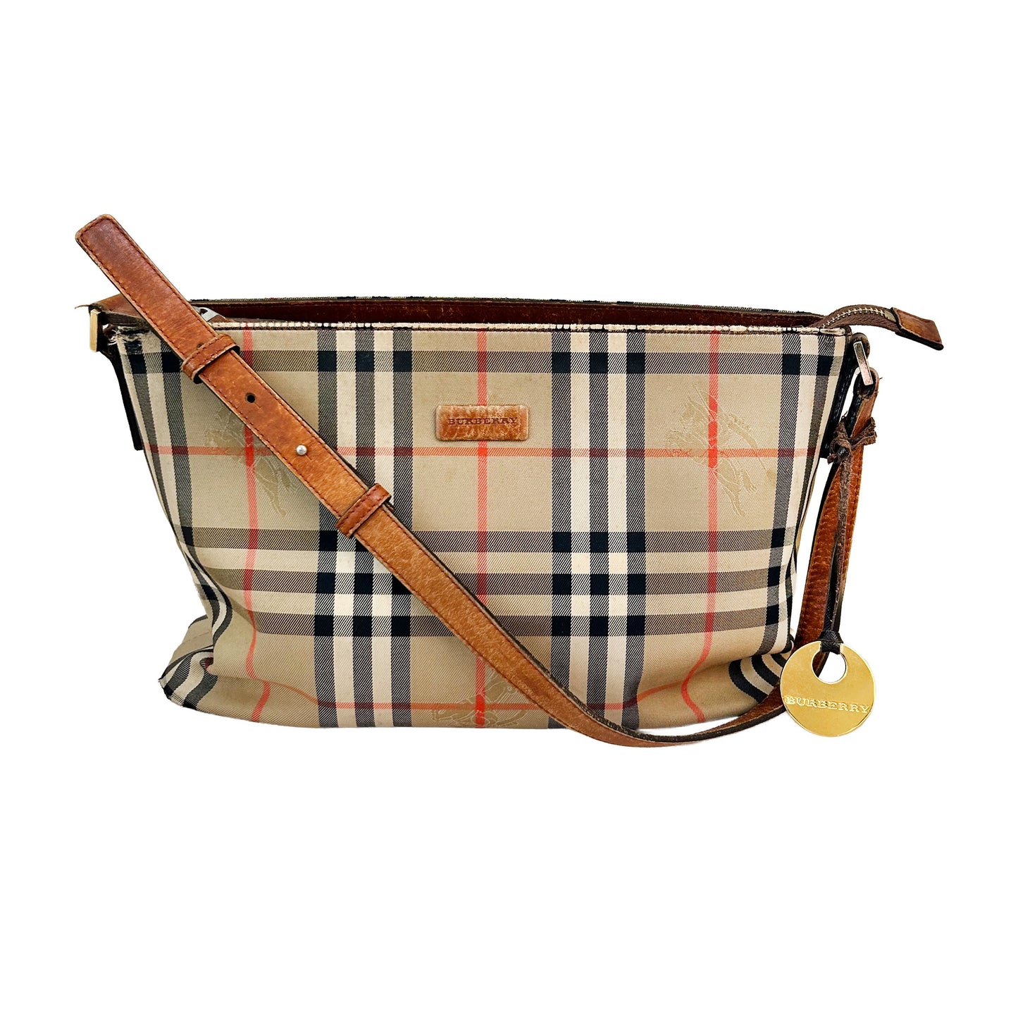 Pre-Loved Burberry Nova Check Canvas Shoulder Bag