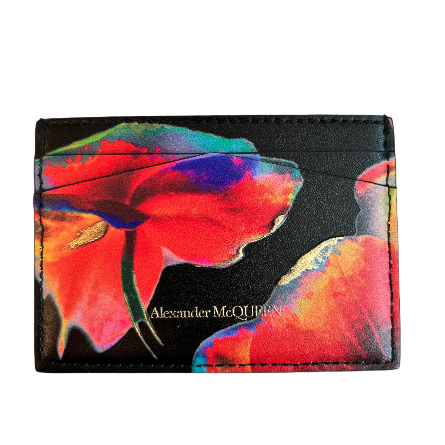 Pre-loved Alexander McQueen Floral Skull Cardholder