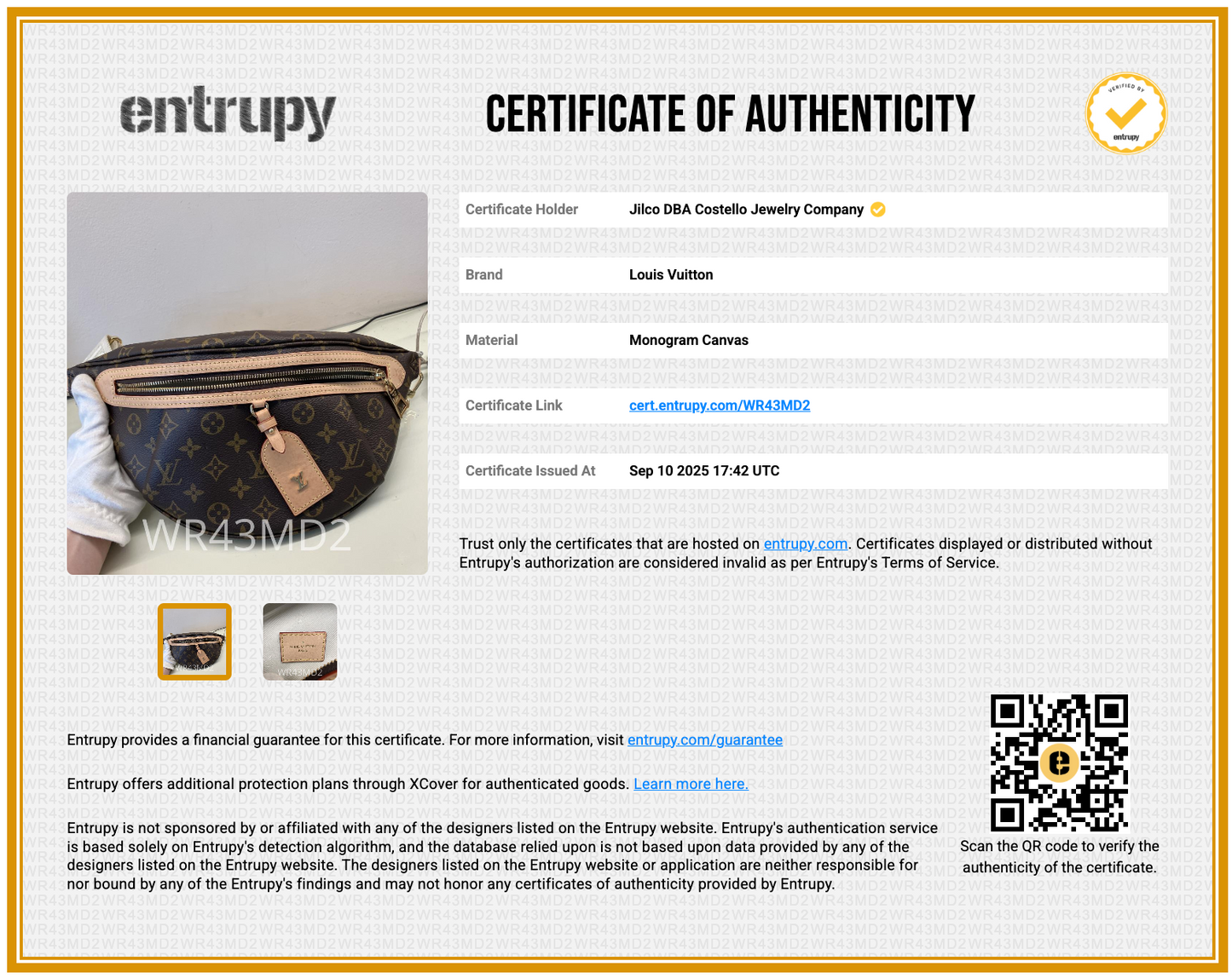 Pre-Loved Louis Vuitton High Rise Monogram Belt Bag