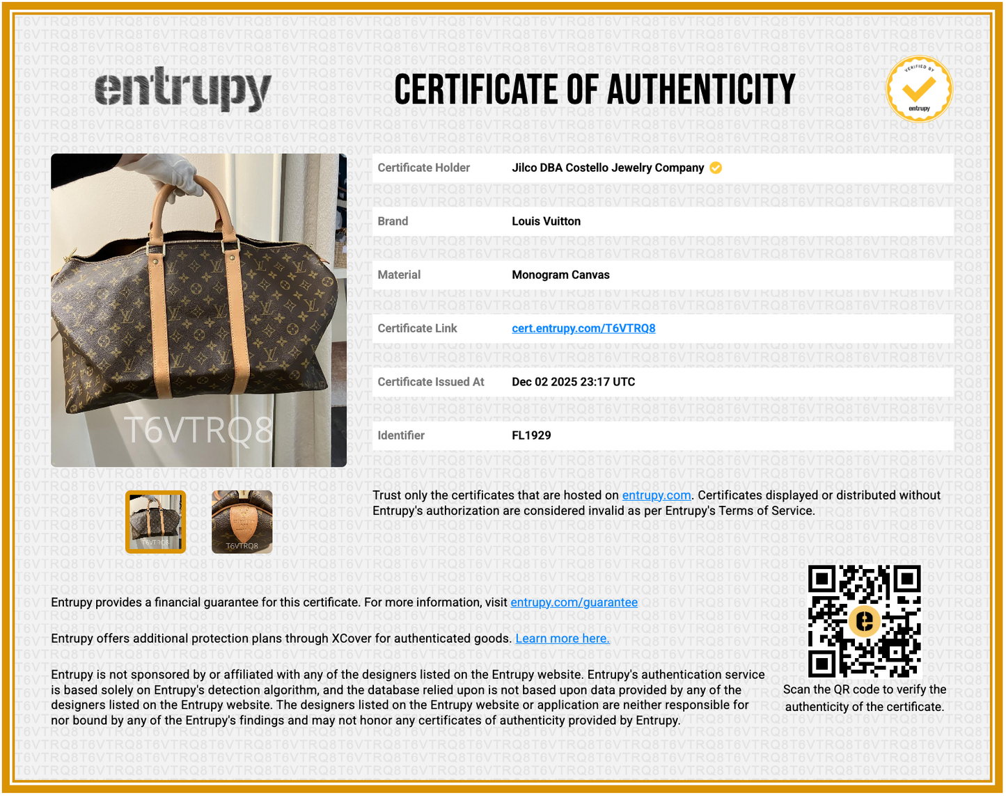 Pre-Loved Louis Vuitton Keepall 50