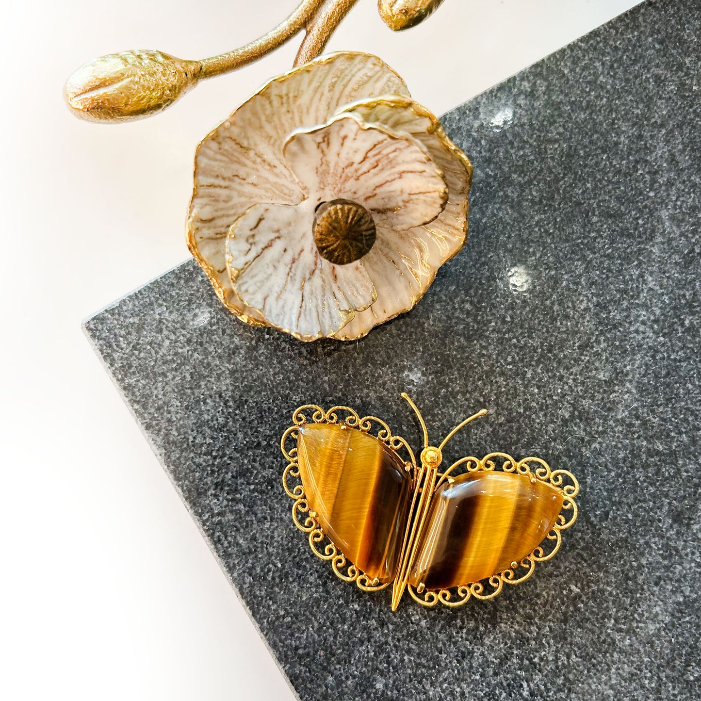 Tiger Eye Butterfly Pin