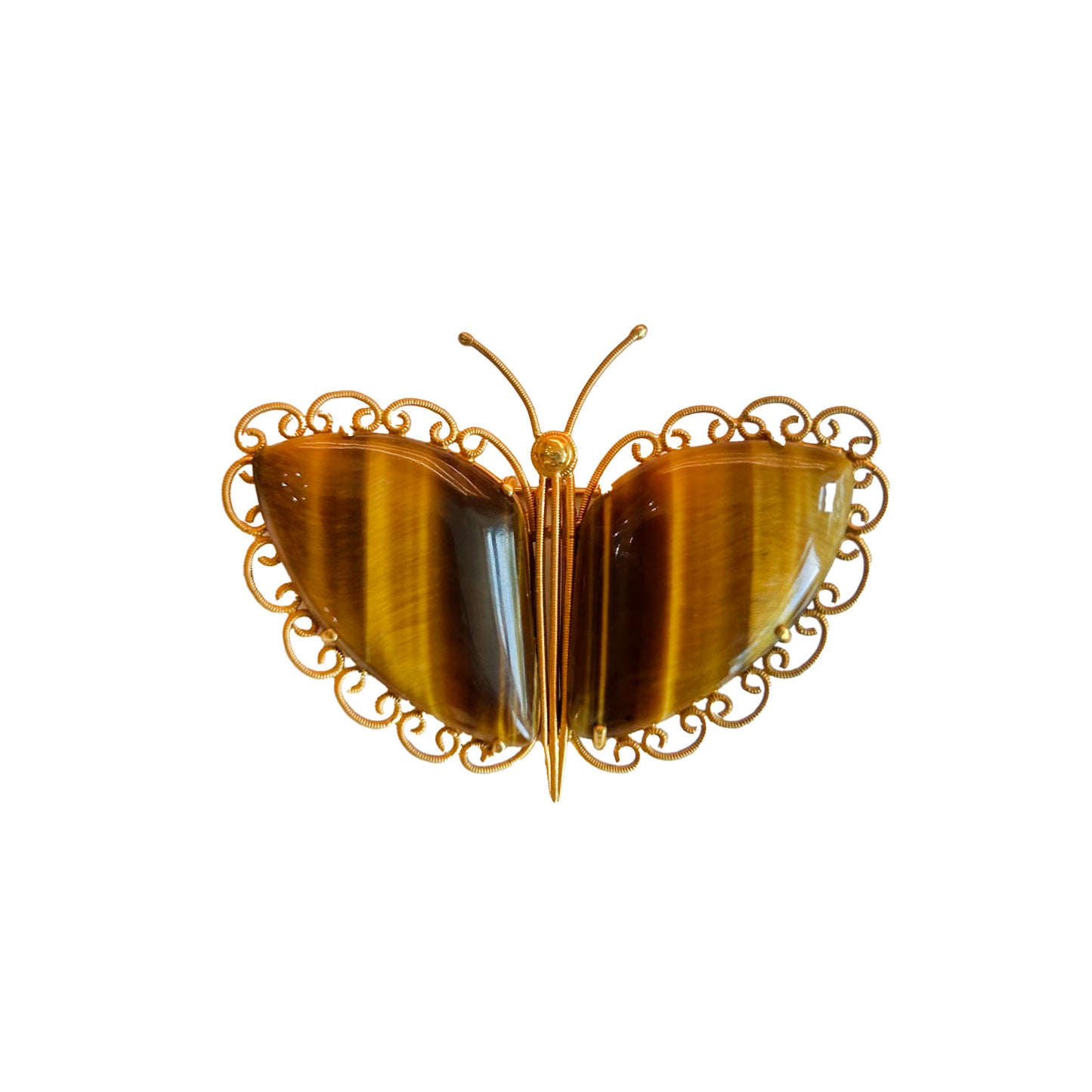 Tiger Eye Butterfly Pin