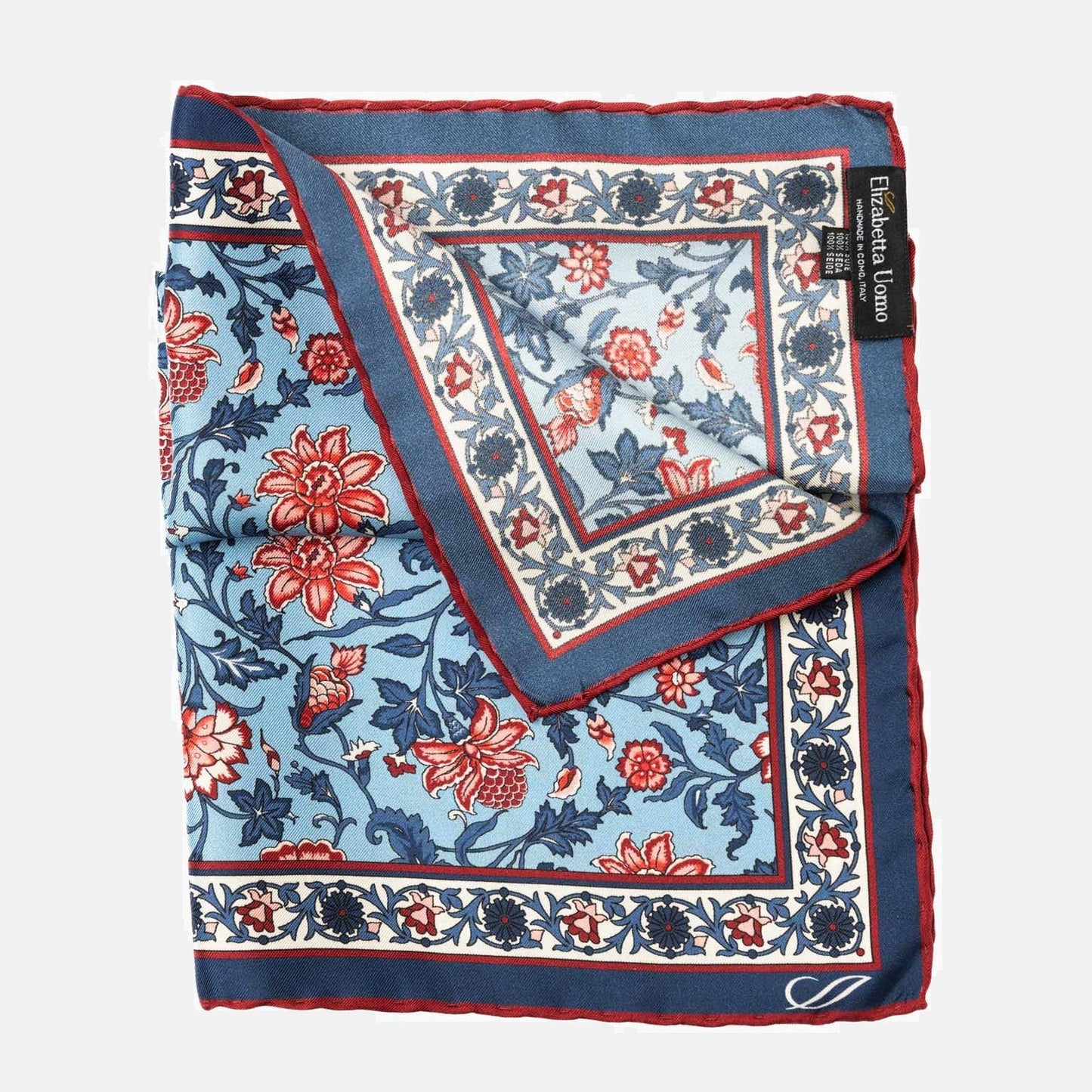 Ibiza - Silk Pocket Square - Blue & Pink