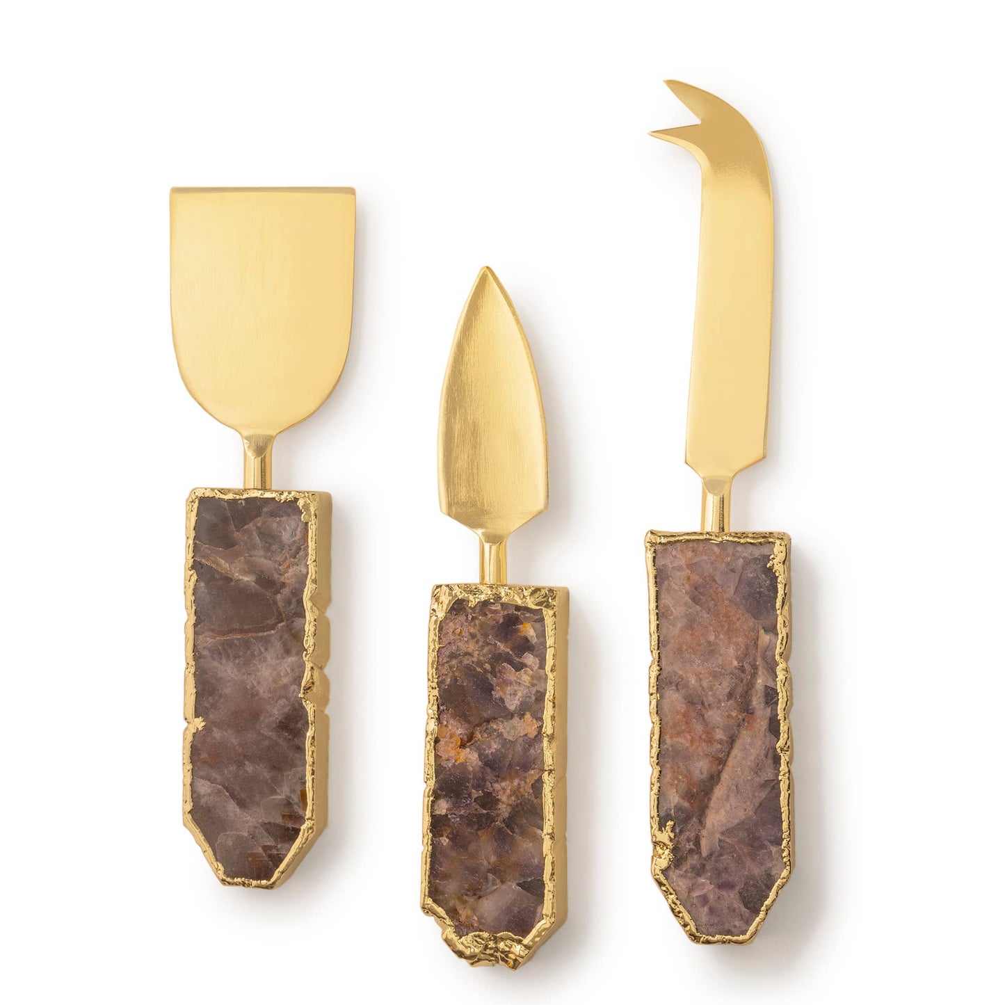 Gauri Kohli - Amethyst Cheese Knives, Set of 3