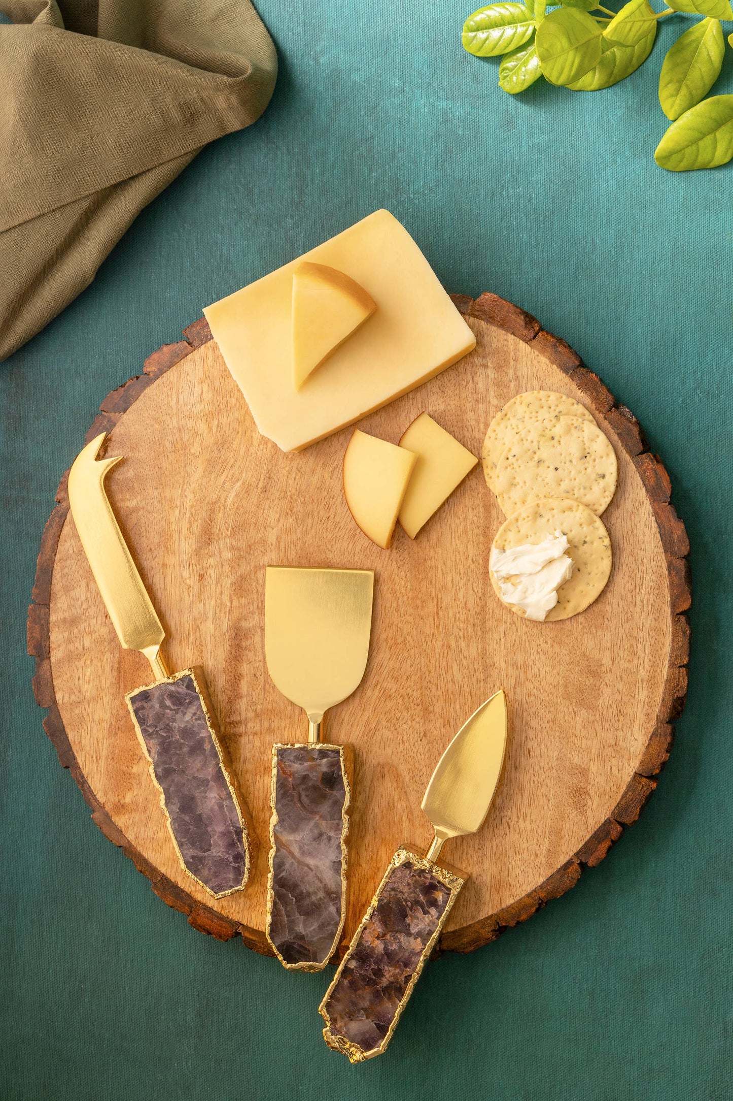 Gauri Kohli - Amethyst Cheese Knives, Set of 3