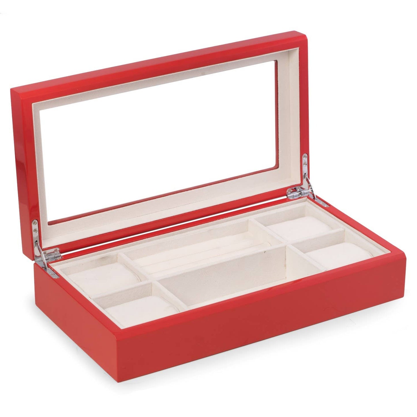 Bey-Berk Lacquered Red Wood Valet