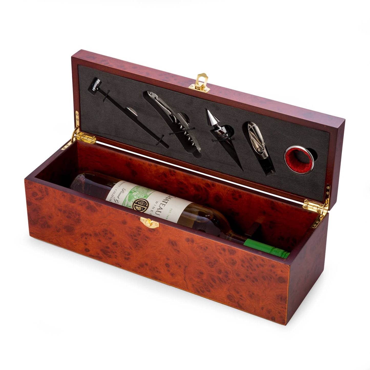 Bey-Berk Rosewood Wine Bottle Gift Box