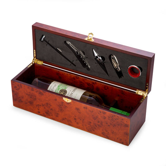Bey-Berk Rosewood Wine Bottle Gift Box