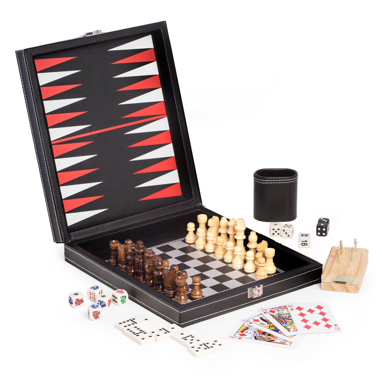Bey-Berk - Leatherette 5 in 1 Game Set