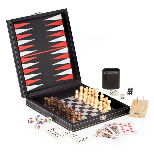 Bey-Berk - Leatherette 5 in 1 Game Set
