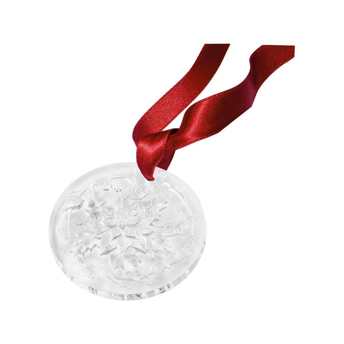 Lalique Poinsettia Christmas Ornament